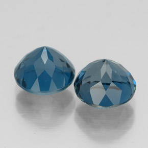 Gemas de topacio azul natural de  ct, corte redondo, VVS