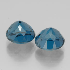 Gemas de topacio azul natural de  ct, corte redondo, VVS