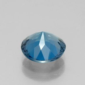 Topacio azul natural de 2,00 ct, corte redondo, VVS-VS