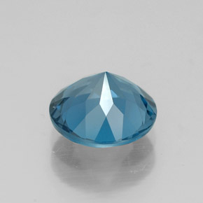 Topacio azul natural de 2,04 ct, corte redondo, VVS-VS