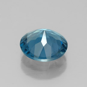 Topacio azul natural de 1,98 ct, corte redondo, VVS-VS