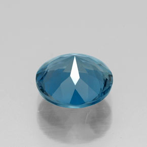 Topacio azul natural de 2,10 ct, corte redondo, VVS-VS