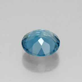 Topacio azul natural de 1,46 ct, corte redondo, VVS