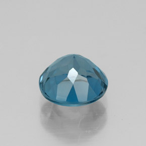 Topacio azul natural de 1,76 ct, corte redondo, VVS