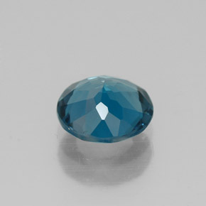 Topacio azul natural de 1,38 ct, corte redondo, VVS