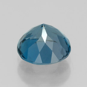 Topacio azul natural de 1,65 ct, corte redondo, VVS