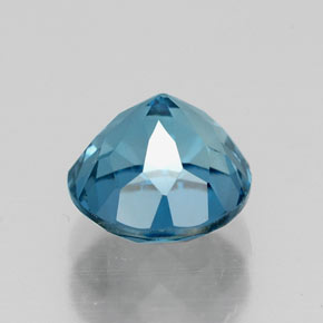 Topacio azul natural de 1,92 ct, corte redondo, VS