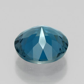 Topacio azul natural de 2,04 ct, corte redondo, VVS