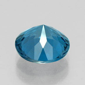 Topacio azul natural de 2,16 ct, corte redondo, VVS