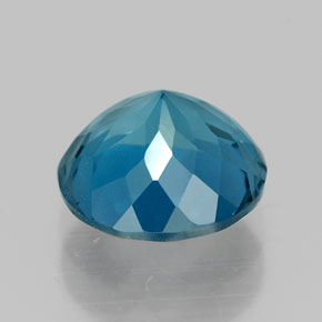 Topacio azul natural de 2,40 ct, corte redondo, VVS