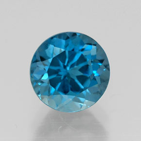 Topacio azul natural de 1,84 ct, corte redondo, VS