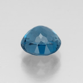 Topacio azul natural de 1,97 ct, corte redondo, VS
