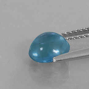 Topacio azul natural de 1,49 ct, corte redondo, transparente
