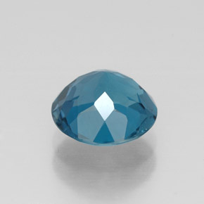 Topacio azul natural de 2,08 ct, corte redondo, VVS