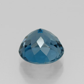 Topacio azul natural de 2,65 ct, corte redondo, VVS