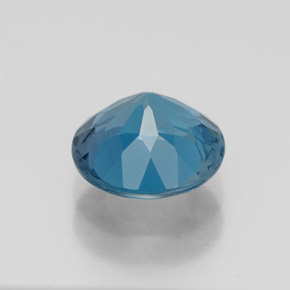Topacio azul natural de 2,10 ct, corte redondo, VVS