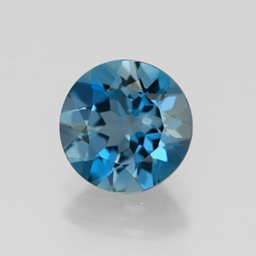 Topacio azul natural de 2,04 ct, corte redondo, VVS-VS