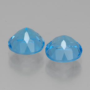 Gemas de topacio azul natural de  ct, corte redondo, VVS
