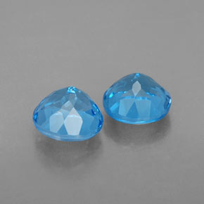 Gemas de topacio azul natural de  ct, corte redondo, VVS-VS