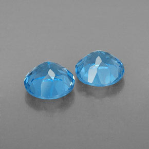 Gemas de topacio azul natural de  ct, corte redondo, VVS-VS