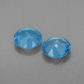 Gemas de topacio azul natural de  ct, corte redondo, VVS-VS