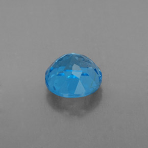 Topacio azul natural de 1,83 ct, corte redondo, VS