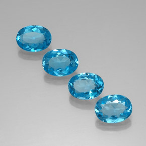 Topacio azul natural de 5,89 ct, corte óvalo, VVS