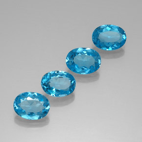 Topacio azul natural de 5,89 ct, corte óvalo, VVS
