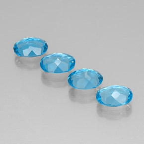 Topacio azul natural de 5,89 ct, corte óvalo, VVS