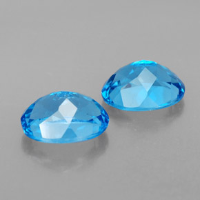 Gemas de topacio azul natural de  ct, corte óvalo, VVS