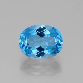 Topacio azul natural de 2,71 ct, corte óvalo, VVS