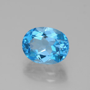 Topacio azul natural de 2,71 ct, corte óvalo, VVS