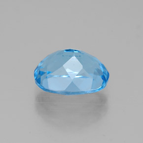 Topacio azul natural de 2,71 ct, corte óvalo, VVS