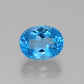 Topacio azul natural de 2,69 ct, corte óvalo, VVS