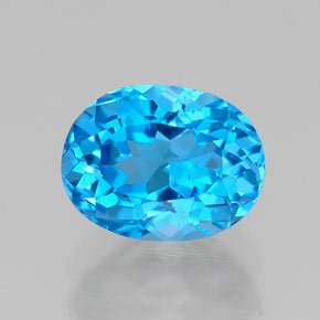 Topacio azul natural de 1,79 ct, corte óvalo, VVS-VS