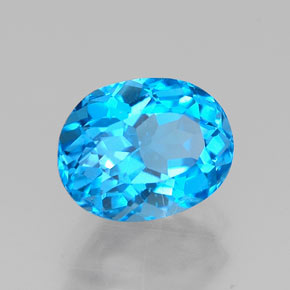 Topacio azul natural de 1,79 ct, corte óvalo, VVS-VS