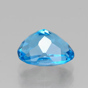 Topacio azul natural de 1,79 ct, corte óvalo, VVS-VS