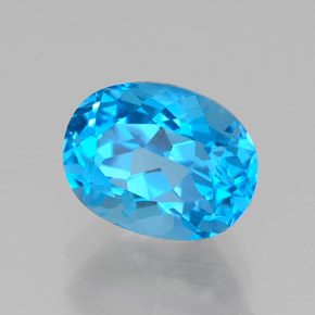 Topacio azul natural de 1,80 ct, corte óvalo, VVS