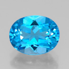 Topacio azul natural de 2,41 ct, corte óvalo, VVS