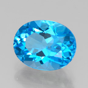 Topacio azul natural de 2,41 ct, corte óvalo, VVS
