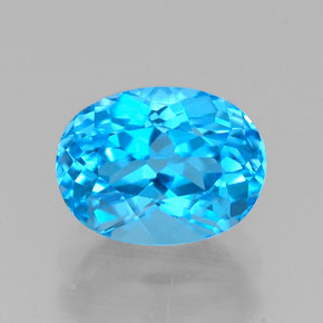 Topacio azul natural de 1,95 ct, corte óvalo, VVS