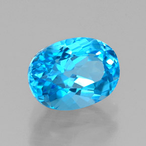 Topacio azul natural de 1,95 ct, corte óvalo, VVS