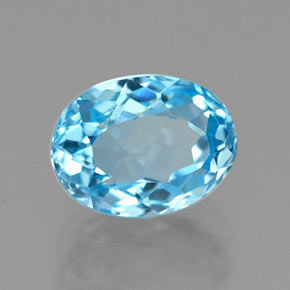 Topacio azul natural de 2,02 ct, corte óvalo, VVS