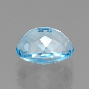 Topacio azul natural de 2,02 ct, corte óvalo, VVS