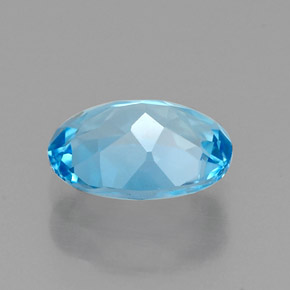 Topacio azul natural de 1,47 ct, corte óvalo, VVS