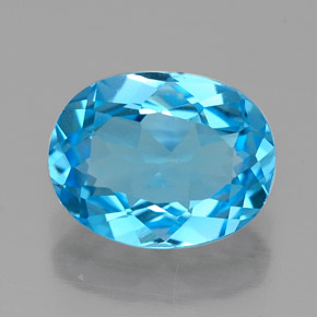Topacio azul natural de 2,18 ct, corte óvalo, VVS
