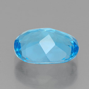 Topacio azul natural de 2,18 ct, corte óvalo, VVS