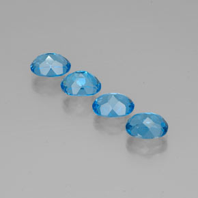 Gemas de topacio azul natural de  ct, corte óvalo, VVS