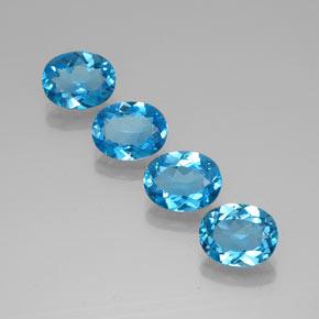 Gemas de topacio azul natural de 8,49 ct, corte óvalo, VVS