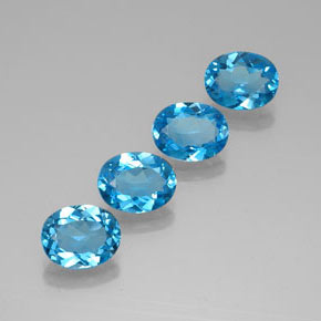 Gemas de topacio azul natural de 8,49 ct, corte óvalo, VVS